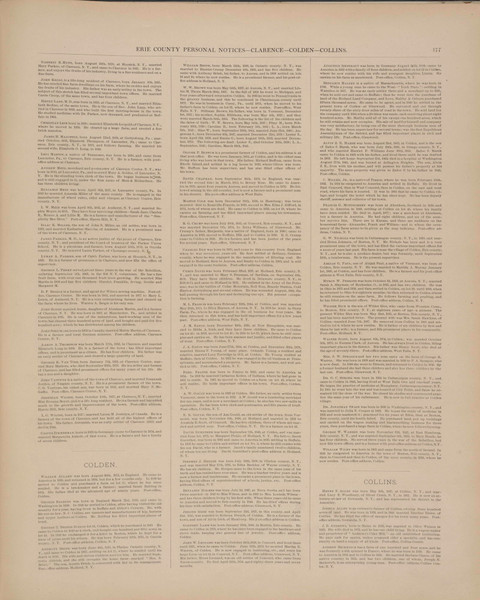 Town Notices  - Colden, Collins, New York 1880 - Old Town Map Reprint - Erie Co. Atlas 177