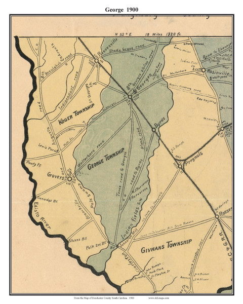 George, South Carolina 1900 Old Town Map Custom Print - Dorchester Co. George, South Carolina 1900 Old Town Map Custom Print - Dorchester Co.