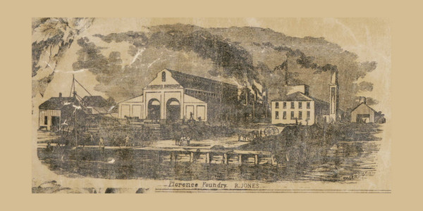 Florence Foundry - Mansfield, New Jersey 1859 Old Town Map Custom Print - Burlington Co.