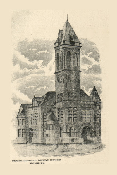 Floyd County Court House, Georgia 1895 Old Town Map Custom Print - Floyd Co. Floyd County Court House, Georgia 1895 Old Town Map Custom Print - Floyd Co.