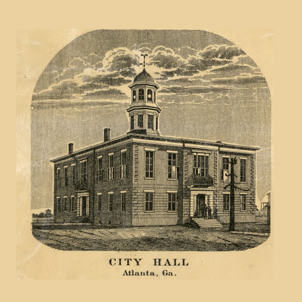 Atlanta City Hall, Georgia 1872 Old Town Map Custom Print - Fulton Co.
