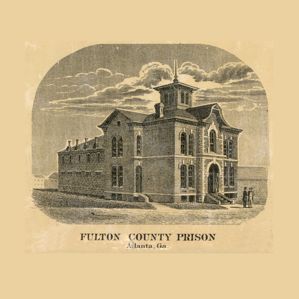 Fulton Co. Prison, Georgia 1872 Old Town Map Custom Print - Fulton Co.