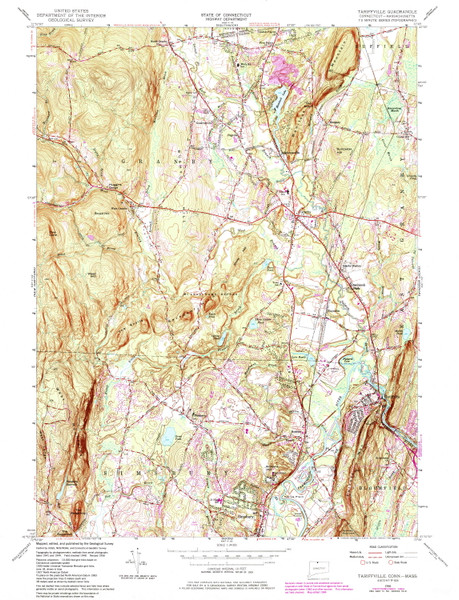 Tariffville, Connecticut 1956 (1984) USGS Old Topo Map Reprint 7x7 MA Quad 461194