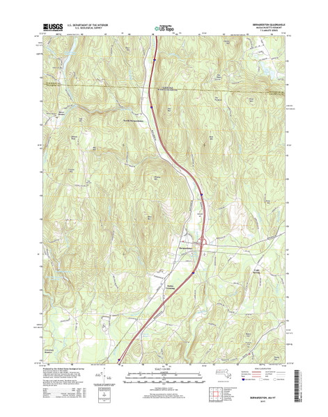Bernardston, Massachusetts 2015 () USGS Old Topo Map Reprint 7x7 MA Quad