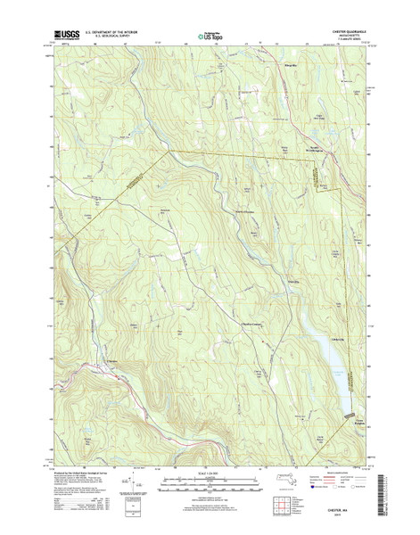 Chester, Massachusetts 2015 () USGS Old Topo Map Reprint 7x7 MA Quad