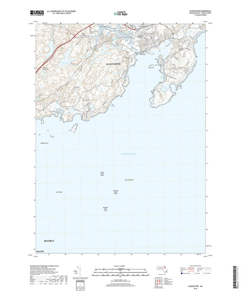 Gloucester, Massachusetts 2018 () USGS Old Topo Map Reprint 7x7 MA Quad Gloucester, Massachusetts 2018 () USGS Old Topo Map Reprint 7x7 MA Quad