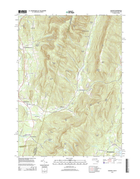 Hancock, Massachusetts 2015 () USGS Old Topo Map Reprint 7x7 MA Quad 20150708
