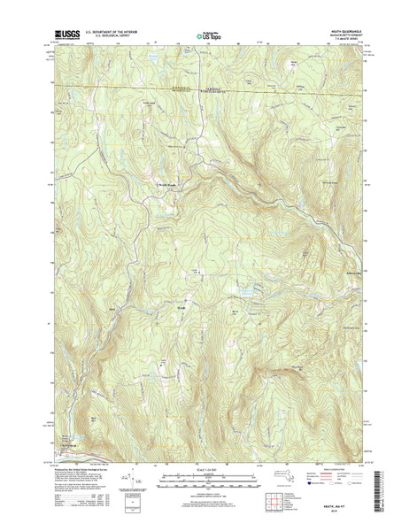 Heath, Massachusetts 2015 () USGS Old Topo Map Reprint 7x7 MA Quad Heath, Massachusetts 2015 () USGS Old Topo Map Reprint 7x7 MA Quad