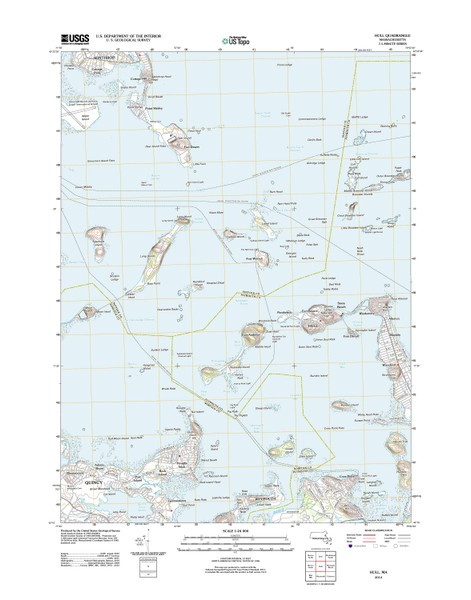 Hull, Massachusetts 2012 () USGS Old Topo Map Reprint 7x7 MA Quad