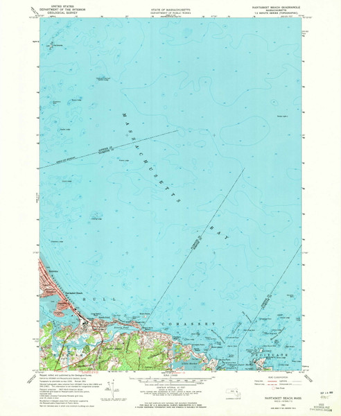 Nantasket Beach, Massachusetts 1961 (1972) USGS Old Topo Map Reprint 7x7 MA Quad 350332