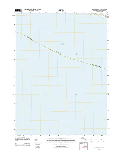 Nantucket OE S, Massachusetts 2012 () USGS Old Topo Map Reprint 7x7 MA Quad