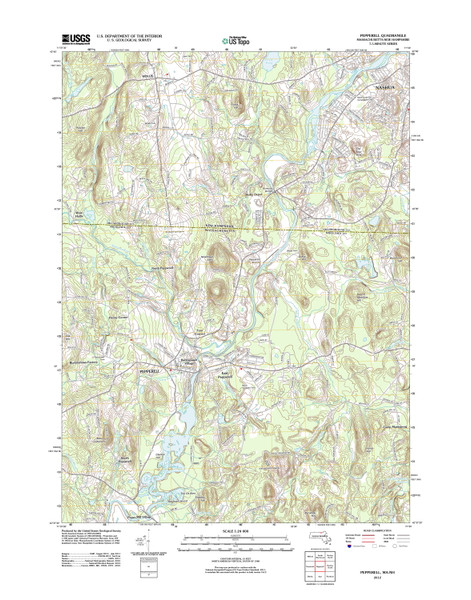 Pepperell, Massachusetts 2012 () USGS Old Topo Map Reprint 7x7 MA Quad Pepperell, Massachusetts 2012 () USGS Old Topo Map Reprint 7x7 MA Quad