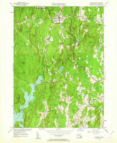 Petersham, Massachusetts 1954 (1962) USGS Old Topo Map Reprint 7x7 MA Quad 350453 Petersham, Massachusetts 1954 (1962) USGS Old Topo Map Reprint 7x7 MA Quad 350453