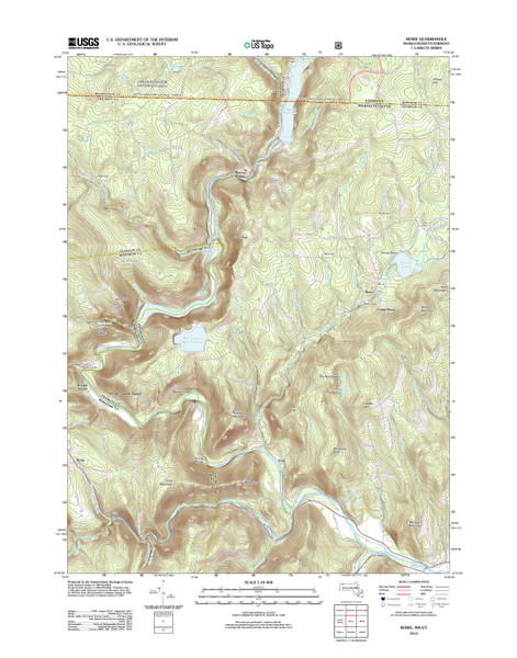 Rowe, Massachusetts 2012 () USGS Old Topo Map Reprint 7x7 MA Quad