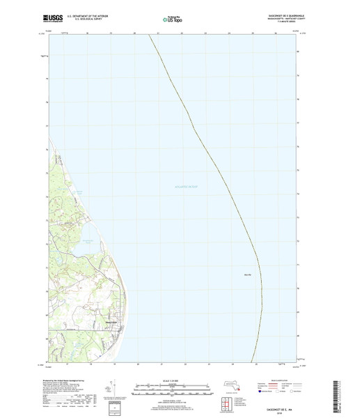 Siasconset OE E, Massachusetts 2018 () USGS Old Topo Map Reprint 7x7 MA Quad