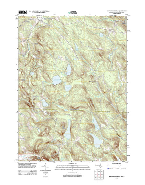 South Sandisfield, Massachusetts 2012 () USGS Old Topo Map Reprint 7x7 MA Quad