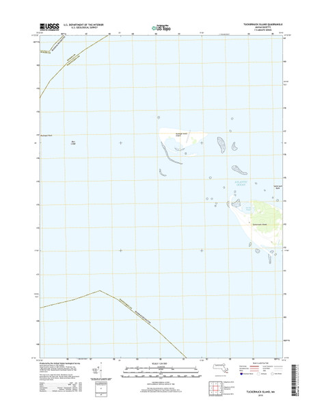 Tuckernuck Island, Massachusetts 2015 () USGS Old Topo Map Reprint 7x7 MA Quad
