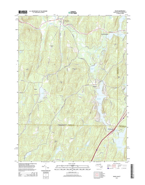 Wales, Massachusetts 2015 () USGS Old Topo Map Reprint 7x7 MA Quad