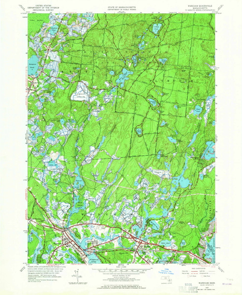 Wareham, Massachusetts 1957 (1965) USGS Old Topo Map Reprint 7x7 MA Quad 350681 Wareham, Massachusetts 1957 (1965) USGS Old Topo Map Reprint 7x7 MA Quad 350681