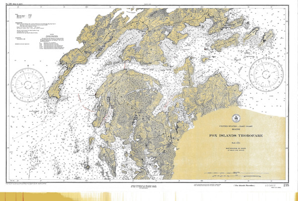 Fox Islands Thoroughfare 1929 - Old Map Nautical Chart AC Harbors 3 235 - Maine