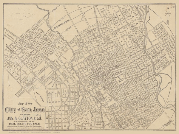 San Jose 1899 Clayton - Old Map Reprint - California Cities