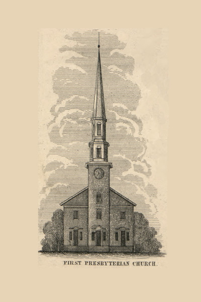 Presbyterian Church, New Jersey 1853 Old Town Map Custom Print - Morris Co. Presbyterian Church, New Jersey 1853 Old Town Map Custom Print - Morris Co.