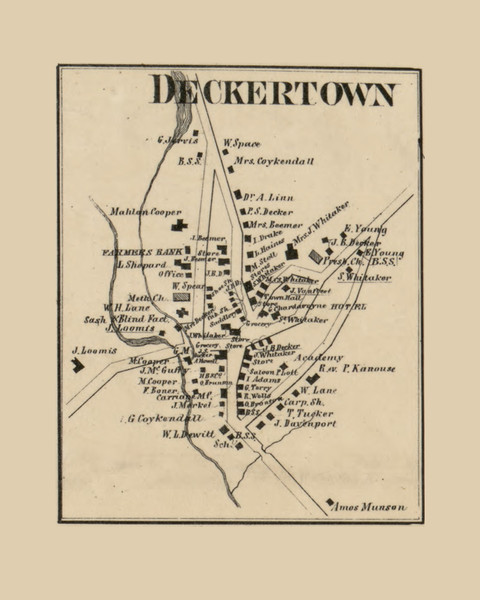 Deckertown Wantage, New Jersey 1860 Old Town Map Custom Print - Sussex Co. Deckertown Wantage, New Jersey 1860 Old Town Map Custom Print - Sussex Co.