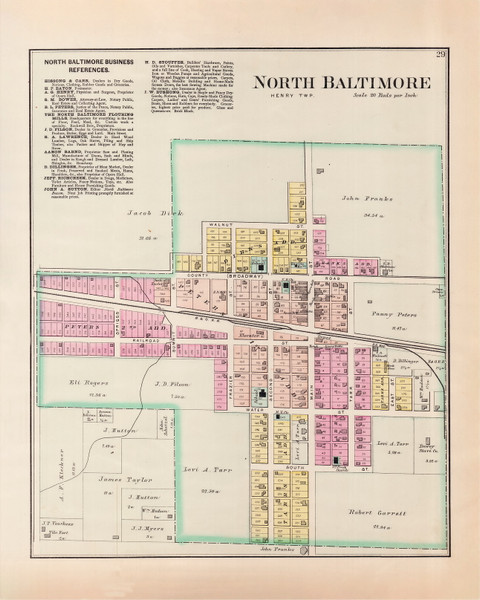 North Baltimore, Ohio 1886 - Wood Co. Atlas 13
