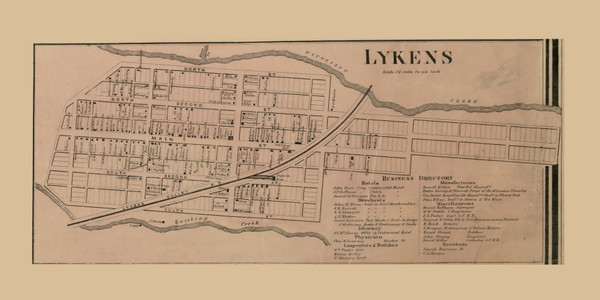 Lykens - Wiconisco, Pennsylvania 1862 Old Town Map Custom Print - Dauphin Co.
