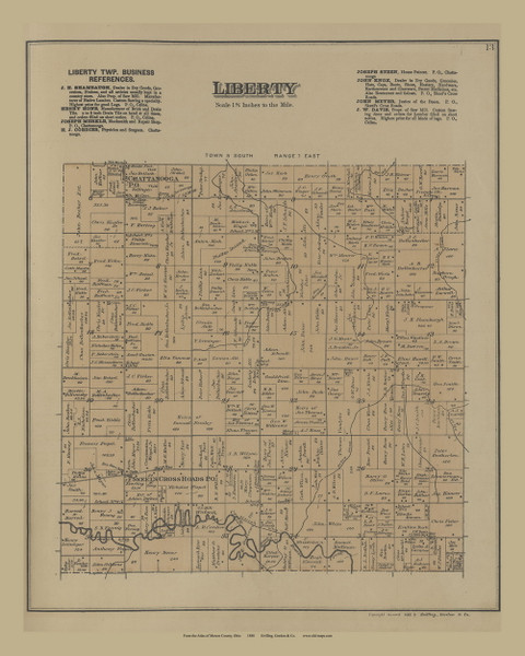 Liberty Ohio 1888 - Mercer Co. Atlas 13