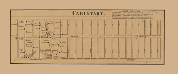 Carlstadt - Lodi, New Jersey 1861 Old Town Map Custom Print - Bergen & Passaic Co.
