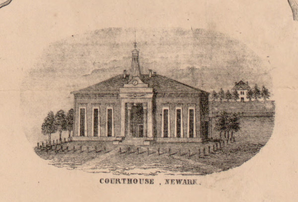 Newark Courthouse, New Jersey 1850 Old Town Map Custom Print - Essex Co.