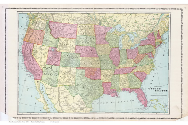 USA, Iowa 1904 - Iowa State Atlas  11-12