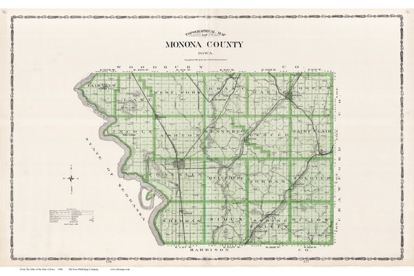 Monona County, Iowa 1904 - Iowa State Atlas  90-91