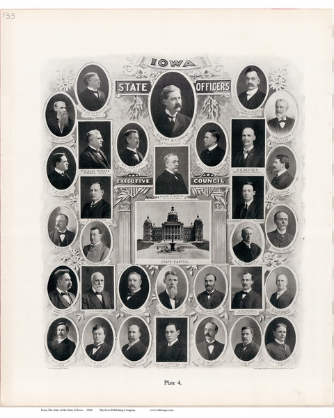 Officers Picture, Iowa 1904 - Iowa State Atlas  133