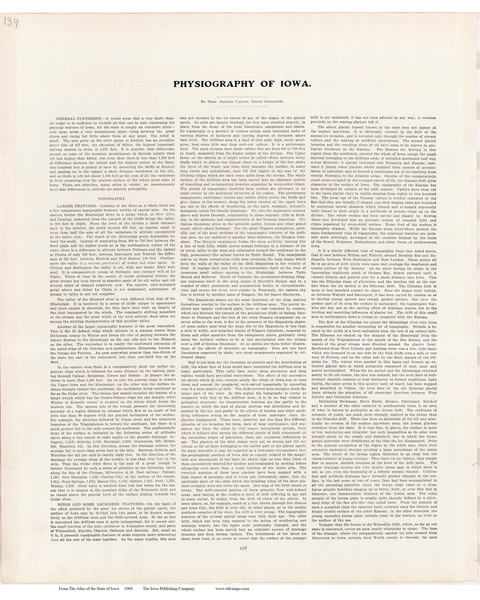 Physiography, Iowa 1904 - Iowa State Atlas  139