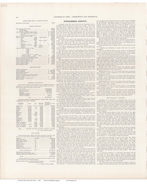 Poweshiek County Text, Iowa 1904 - Iowa State Atlas  229