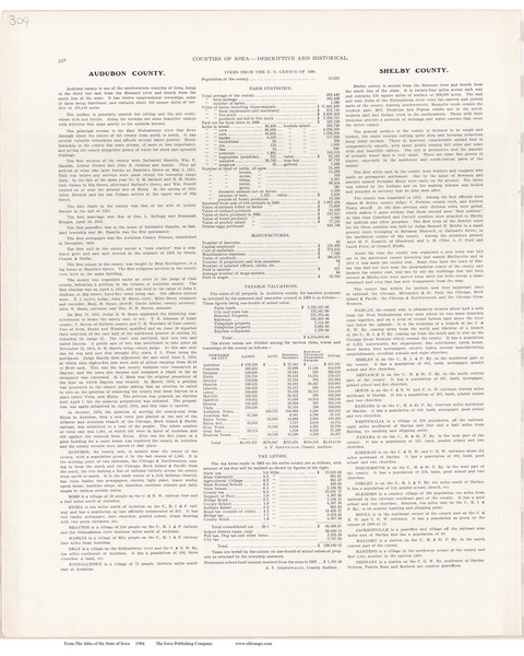 Audubon County Text, Iowa 1904 - Iowa State Atlas  309 Audubon County Text, Iowa 1904 - Iowa State Atlas  309