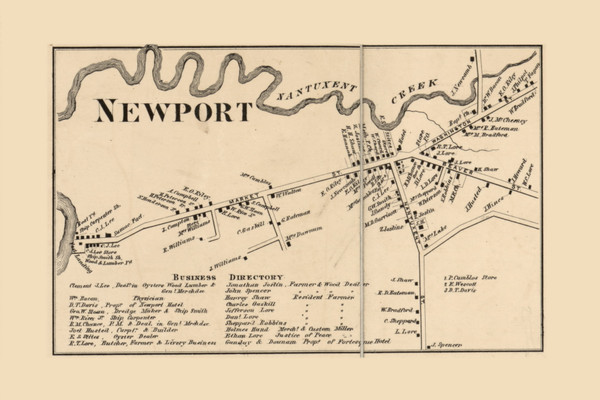 Newport Village, New Jersey 1862 Old Town Map Custom Print - Cumberland Co.