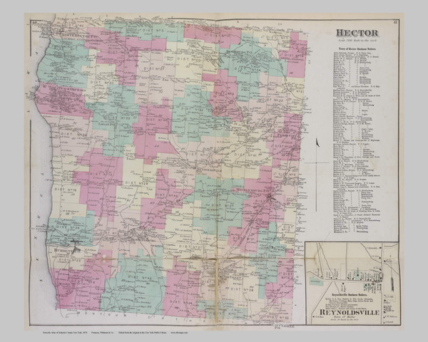 Hector #40-41, New York 1874 Old Map Reprint - Schuyler Co. North Vol. 1