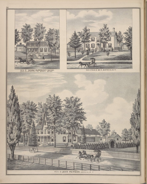 John Peirson Residence #034 - New York 1876 - Old Town Map Reprint - Genesee Co. Atlas