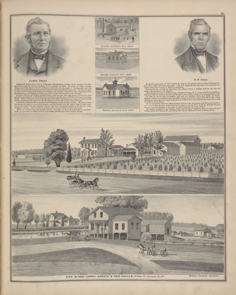 Residence of Honerable Loren Green #081 - New York 1876 - Old Town Map Reprint - Genesee Co. Atlas Residence of Honerable Loren Green #081 - New York 1876 - Old Town Map Reprint - Genesee Co. Atlas
