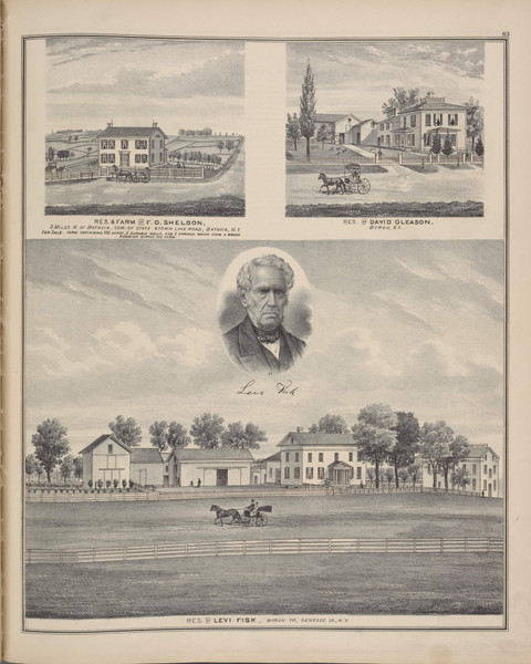 Residences #083 - New York 1876 - Old Town Map Reprint - Genesee Co. Atlas