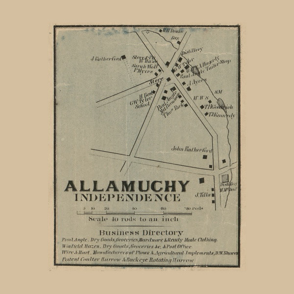 Allamuchy Independence, New Jersey 1860 Old Town Map Custom Print - Warren Co. Allamuchy Independence, New Jersey 1860 Old Town Map Custom Print - Warren Co.