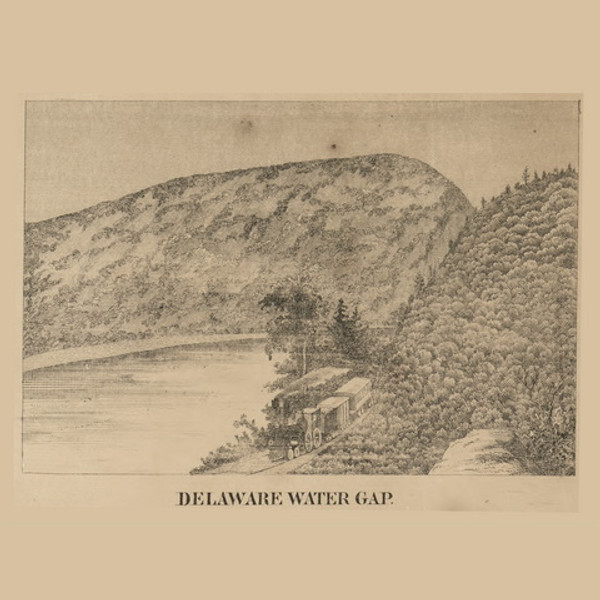 Delaware Water Gap, New Jersey 1860 Old Town Map Custom Print - Warren Co.
