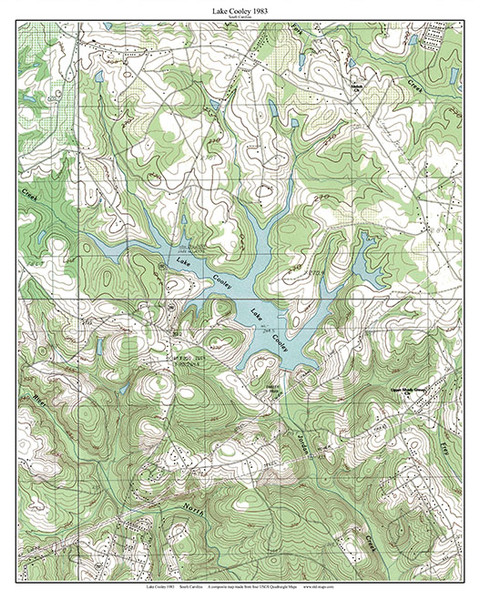 Lake Cooley 1983 - Custom USGS Old Topo Map - South Carolina