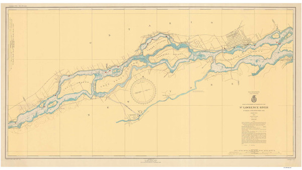 St. Regis to Croil Islands 1943 St Lawrence River Nautical Chart Reprint 11a Great Lakes