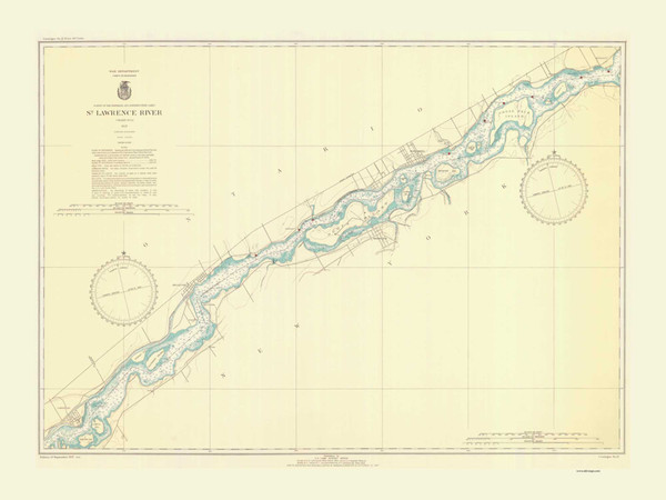 Croil Islands to Leishman Point 1937 St Lawrence River Nautical Chart Reprint 12a Great Lakes