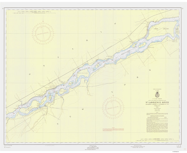 Croil Islands to Leishman Point 1956 St Lawrence River Nautical Chart Reprint 12b Great Lakes