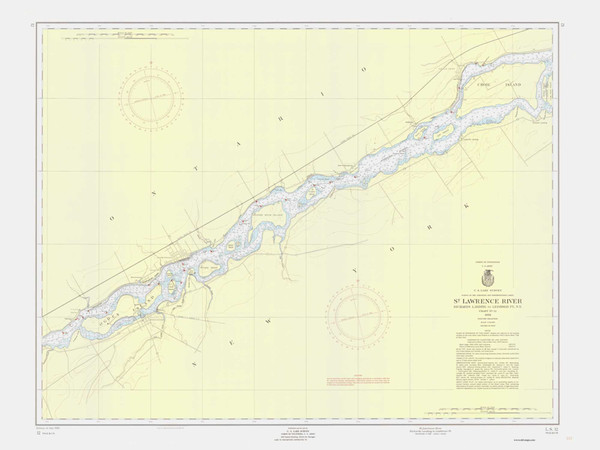 Croil Islands to Leishman Point 1956 St Lawrence River Nautical Chart Reprint 12b Great Lakes